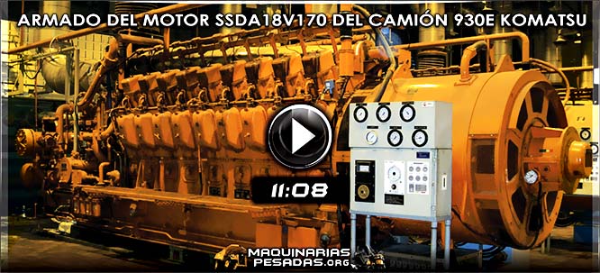 Vídeo de Ensamblaje del Motor SSDA18V170 del Camión Minero Komatsu 930E